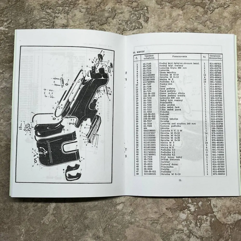 Katalog náhradních dílů Jawa Pionýr 50/20, 21