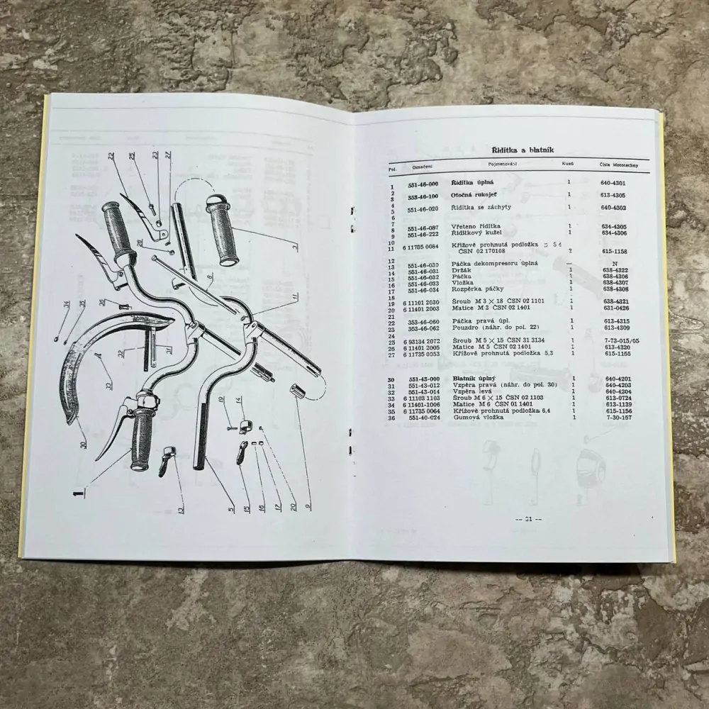 Katalog náhradních dílů Jawa 50/551 Jawetta