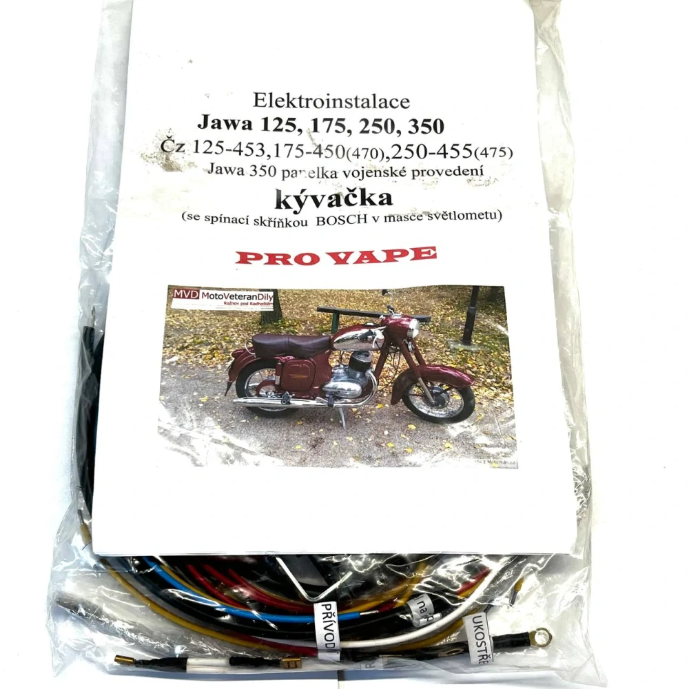 Elektroinstalace Jawa a ČZ Kývačka 125, 175, 250, 350 kývačka - spínačka v masce - pro VAPE zapalování