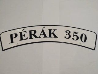 Značka, tabulka na přední blatník Pérák 350