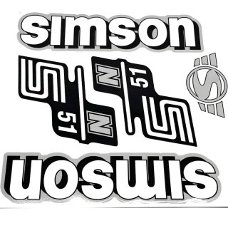 Nálepky Simson S51 - bílá