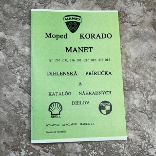 Dílenská příručka a katalog náhradních dílů Manet Korádo 216