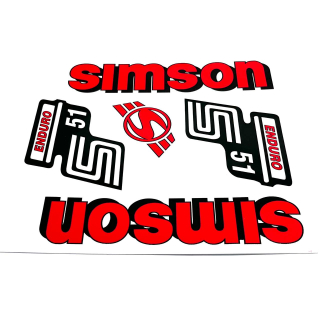 Nálepky Simson S51 enduro - červená