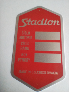 Štítek rámu STADION S11, S22