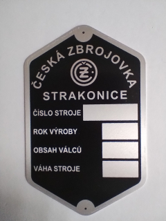 Štítek rámu ČZ 125 C, ČZ 150 C