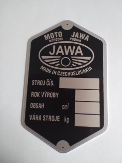 Štítek rámu Jawa Pérák - Národní podnik