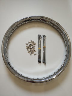 Kompletní výplet kola chrom a ráfek - Jawa Pérák zadní kolo