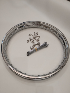Jawa 50 pionýr , mustang český výplet kola chrom a ráfek 16"x 1,6"