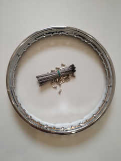 Jawa ČZ malá kývačka český výplet kola nerez a ráfek 16"x 1,6" 