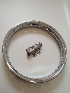 Jawa 350/634-640 a ČZ kompletní český výplet kola nerez a ráfek