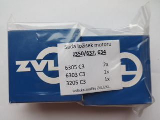Ložiska motoru Jawa 350/632 a 350/634 - ZVL - sada