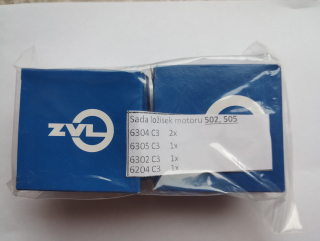 Ložiska motoru ČZ 175/502 a 175/505 skůtr, prase - ZVL - sada