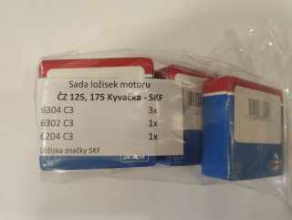 Ložiska motoru Jawa a ČZ 125, 175 - 450, 453, 355, 356 SKF - sada